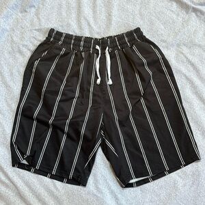 Black and White Striped Shorts